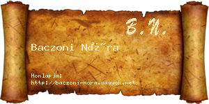 Baczoni Nóra névjegykártya