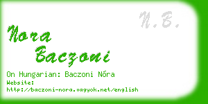 nora baczoni business card
